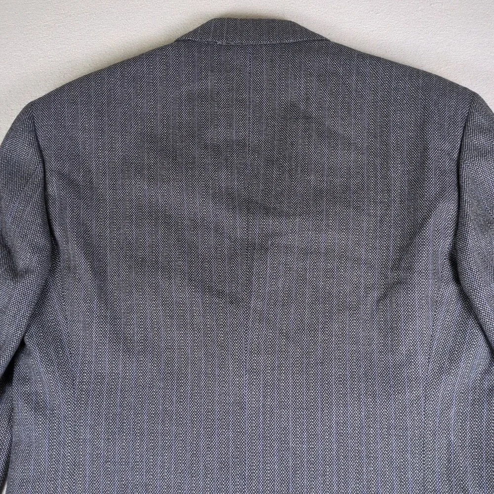Brioni Double Breasted Blazer Mens 42 Charcoal Gray Striped Birdseye Sport Coat